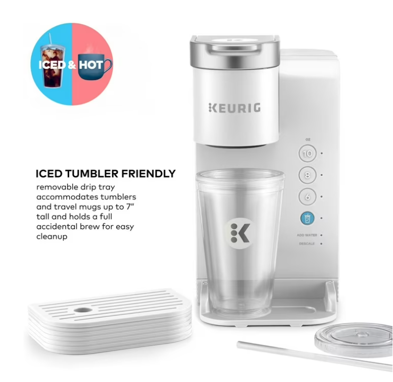 Keurig K-Express Essentials Plus, Iced and Hot Single-Serve K-Cup Pod Coffee Maker, White