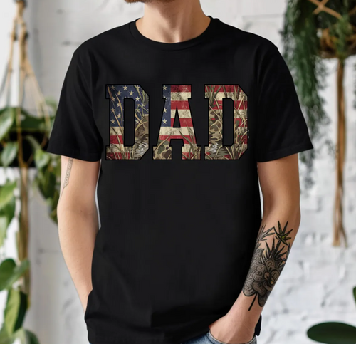 American Flag Dad T-Shirt | Patriotic USA Father’s Day Gift for Dad
