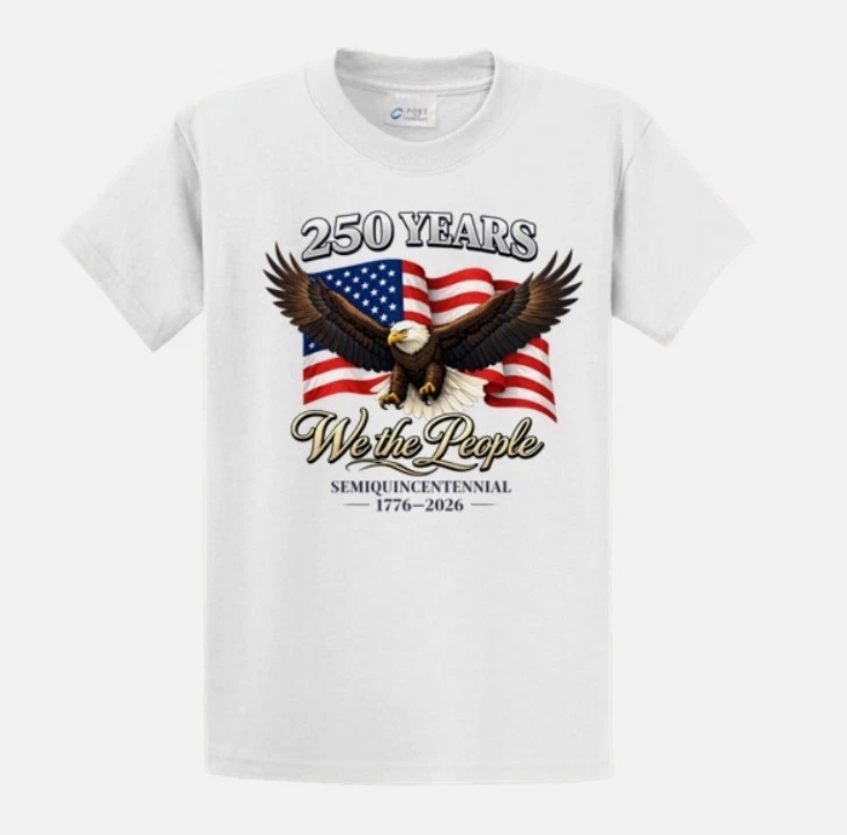 250 Years of Freedom 1776 2026 Patriotic Unisex Tshirt