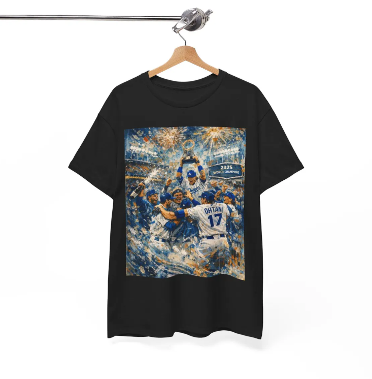 Dodgers World Series Champions 2025 Celebration Tee Game Winners Tshirt