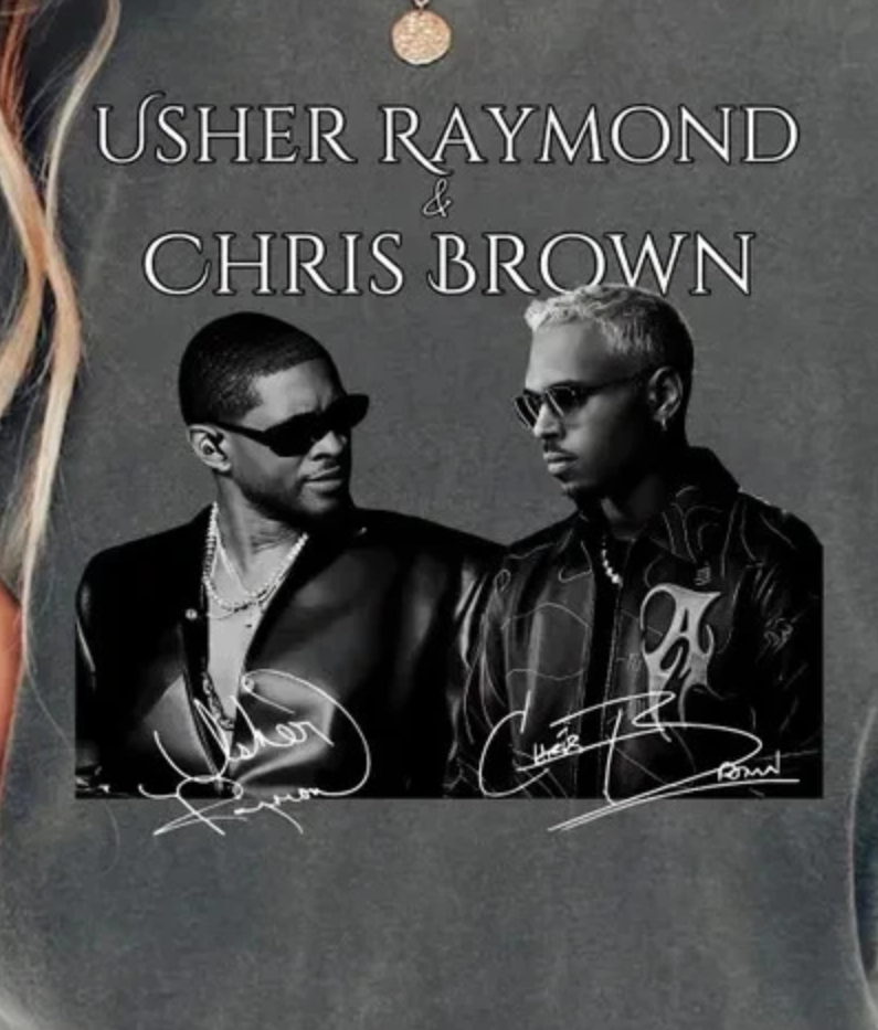 Usher Raymond & Chris Brown Shirt, R B Legends Graphic Tee AN70254