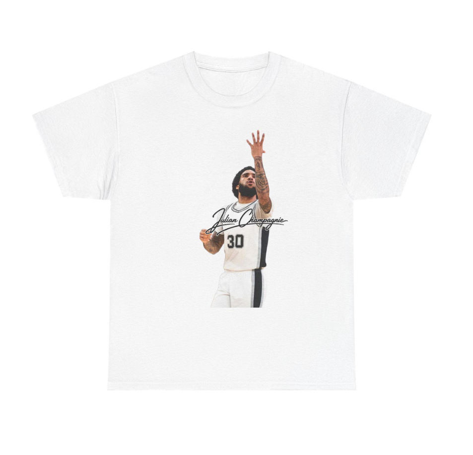 Julian Champagnie San Antonio T Shirt Autograph Edition