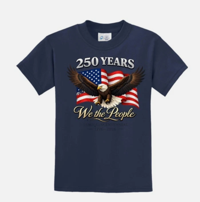 250 Years of Freedom 1776 2026 Patriotic Unisex Tshirt