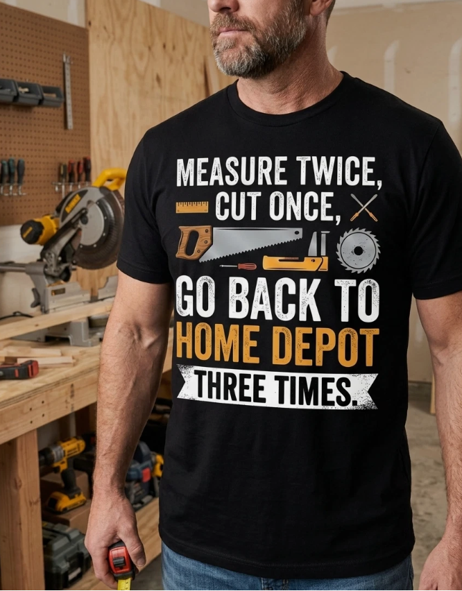 Father's Day DIY Dad T-shirt Funny Father Dad Birthday Home Improvement HandyMan