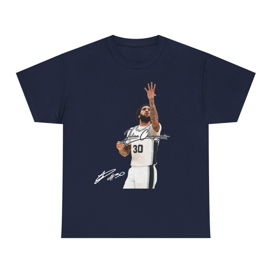 Julian Champagnie San Antonio T Shirt Autograph Edition