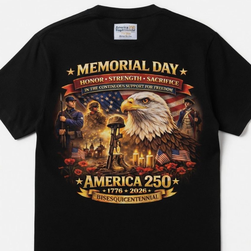 Memorial Day T-Shirt - America 250 Semiquincentennial 1776-2026 | Remember