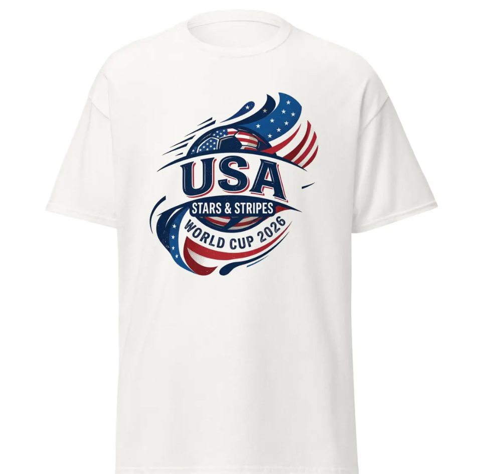 USA Stars & Stripes Soccer World Cup T-Shirt – 2026 Fan Tee