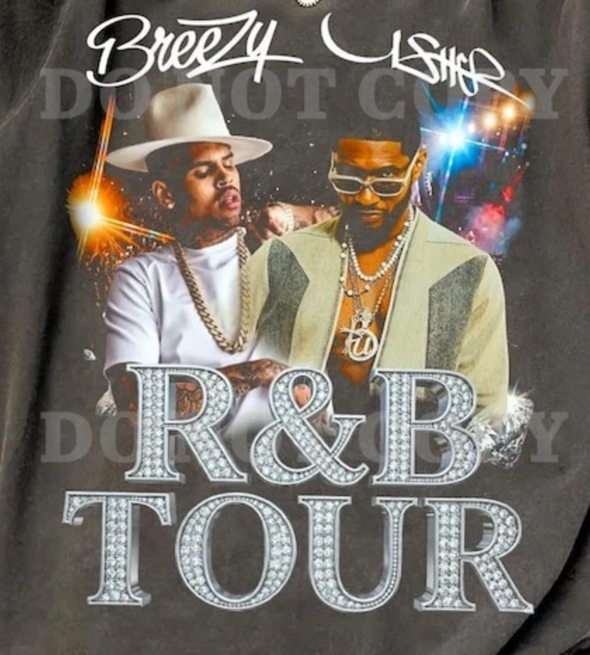 Chris Brown Usher Raymond THE R&B TOUR 2026 T-shirt chacoal color AN70265