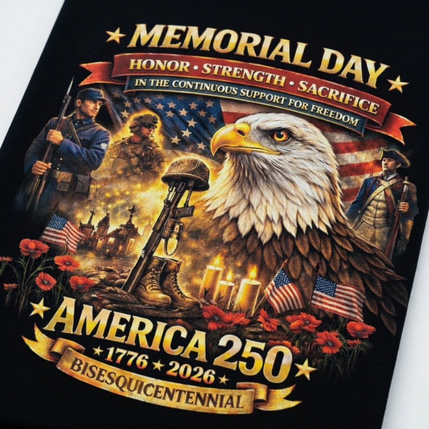 Memorial Day T-Shirt - America 250 Semiquincentennial 1776-2026 | Remember