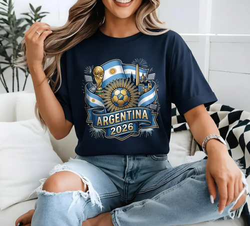 Argentina 2026 World Cup T-Shirt, Argentina Soccer Fan Shirt, Football Trophy Tee, World Cup 2026 Souvenir Shirt, Football Gift