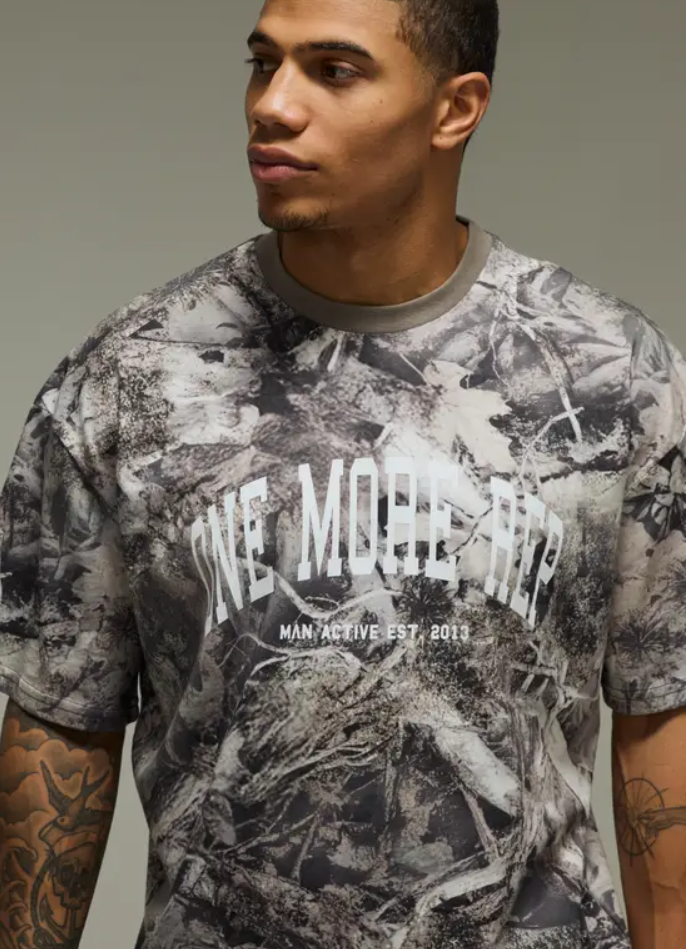 One More Rep Camo Oversized T-Shirt
