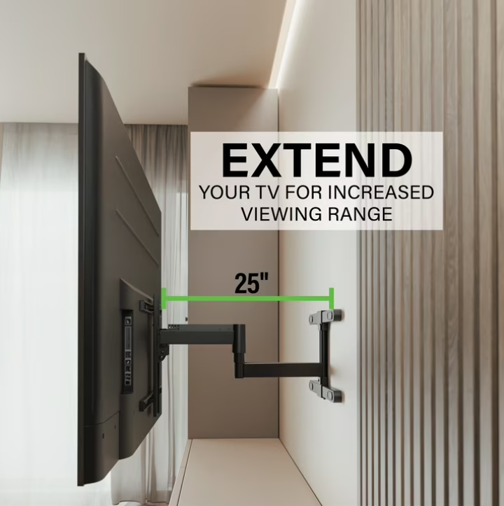 SANUS VuePoint Full-Motion TV Wall Mount for TVs 42"-90" up to 120 lbs – Height Adjust with Swivels, Tilts, and Extends up to 25" From the Wall