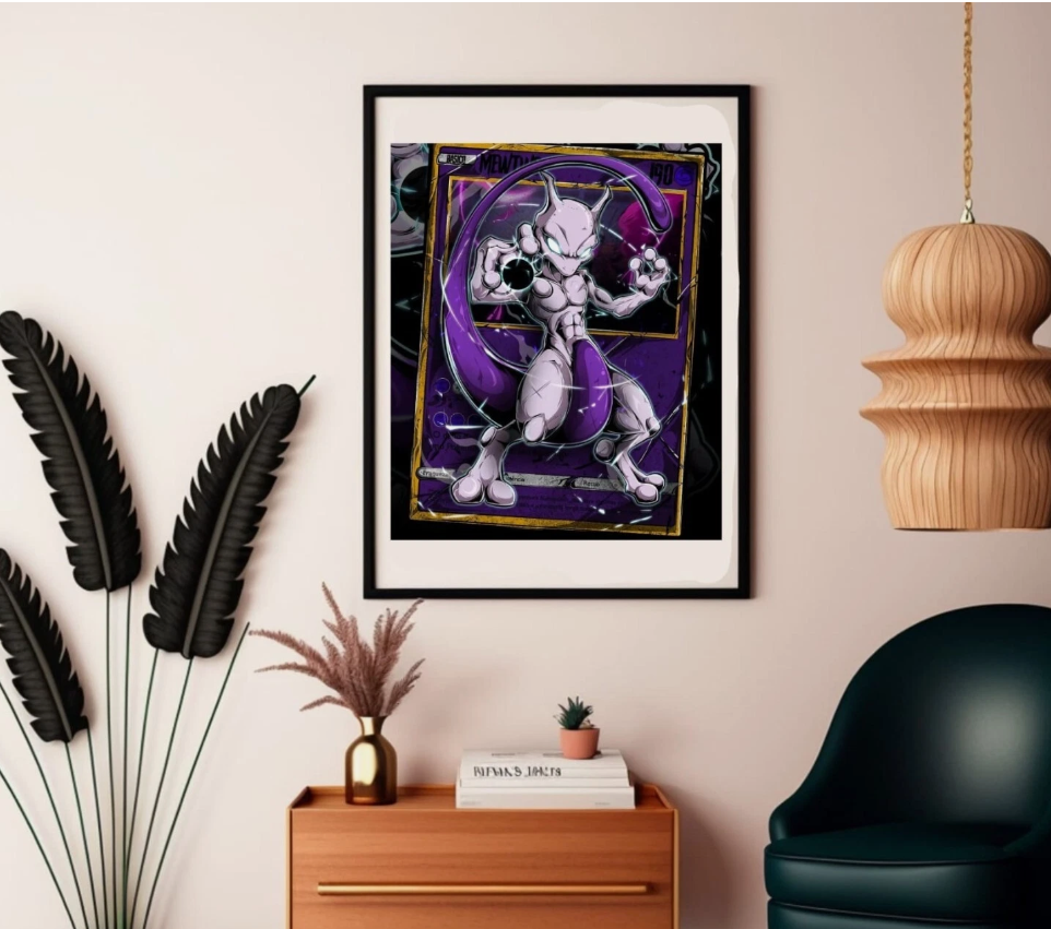 Mewtwo Art Canvas Poster Wall Art Home Decor