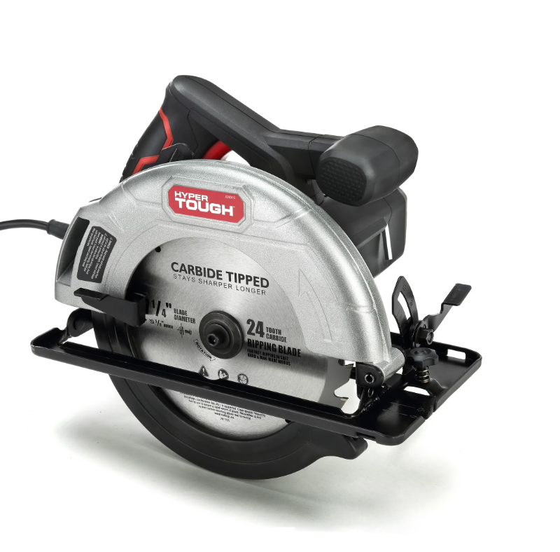 Hyper Tough 12 Amp 7-1/4 Inch Corded Circular Saw with Steel Shoe and Adjustable Bevel