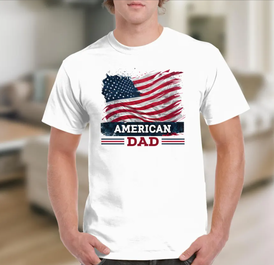 American Dad Patriotic Shirt | USA Flag Father’s Day & 4th of July Gift