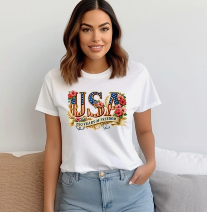 250 Years of Freedom 1776 2026 Patriotic Unisex Tshirt