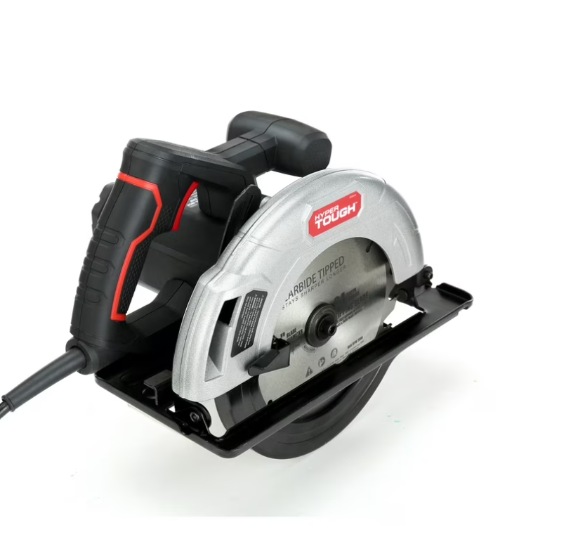 Hyper Tough 12 Amp 7-1/4 Inch Corded Circular Saw with Steel Shoe and Adjustable Bevel