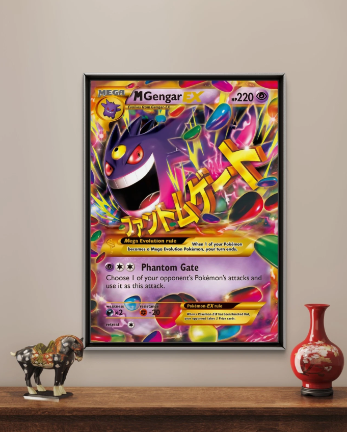 Mega Gengar TCG Canvas Poster Anime Wall Art Home Decor Fan Art Gift Idea