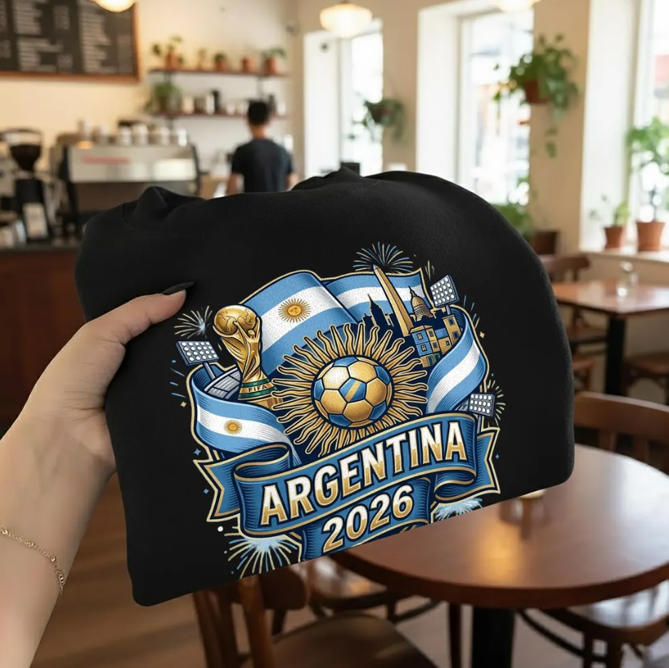 Argentina 2026 World Cup T-Shirt, Argentina Soccer Fan Shirt, Football Trophy Tee, World Cup 2026 Souvenir Shirt, Football Gift
