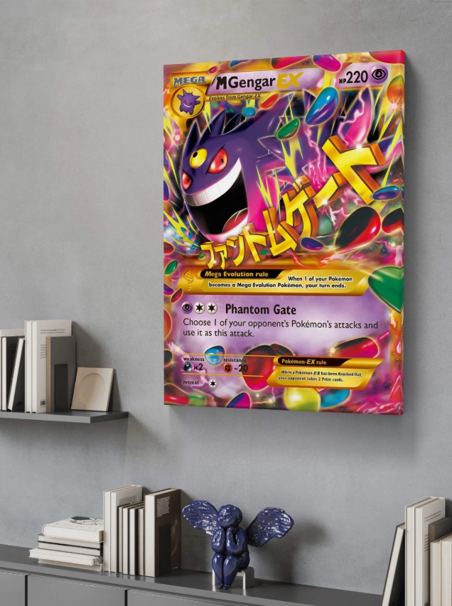 Mega Gengar TCG Canvas Poster Anime Wall Art Home Decor Fan Art Gift Idea