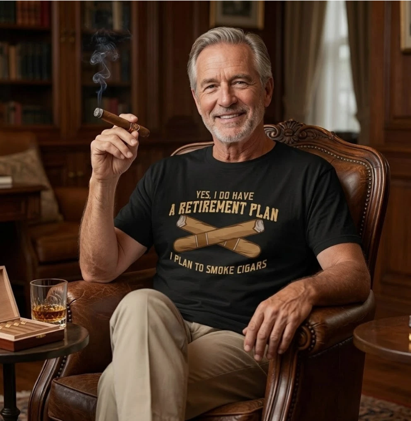 Cigar Shirts For Men Cigar Smoker Grandpa Dad Fathers Day Gift Unisex T-Shirt