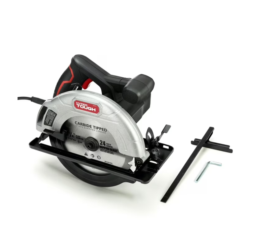 Hyper Tough 12 Amp 7-1/4 Inch Corded Circular Saw with Steel Shoe and Adjustable Bevel