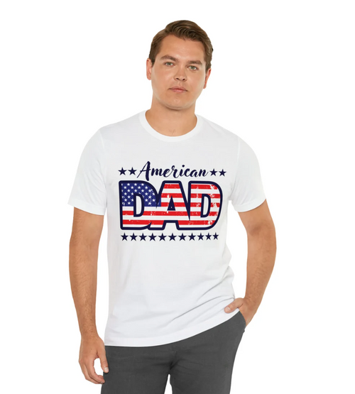 American Dad Patriotic Tee | USA Flag Father’s Day Gift for Dad & Grandpa