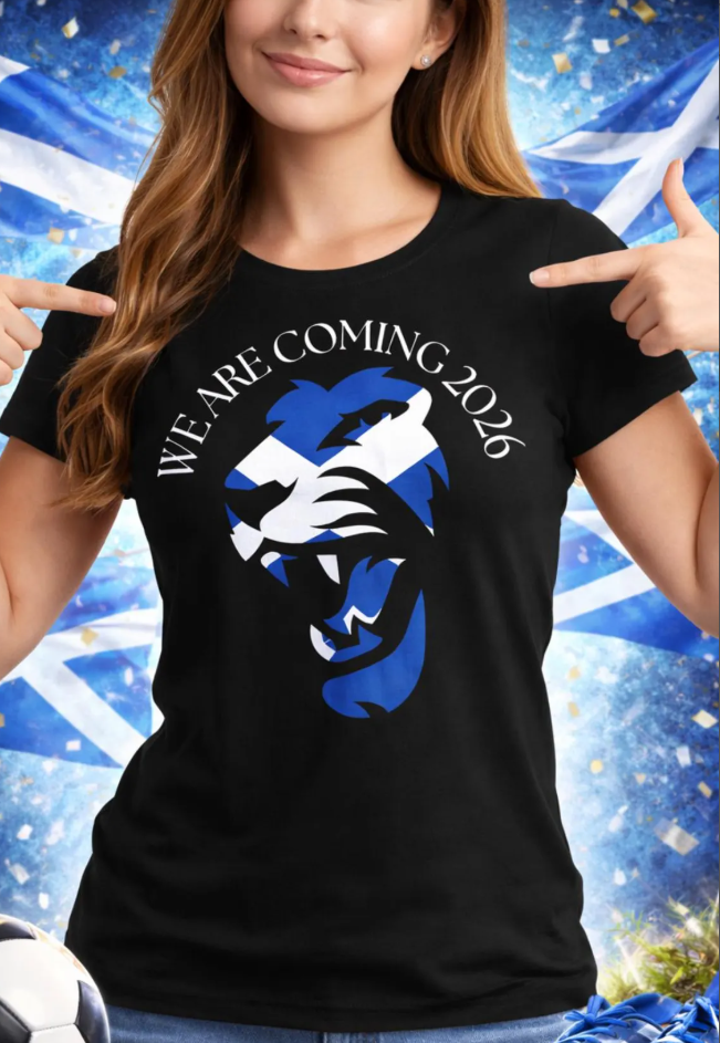 Scotland World Cup 2026 T-Shirt, Scottish Football Lion Tee
