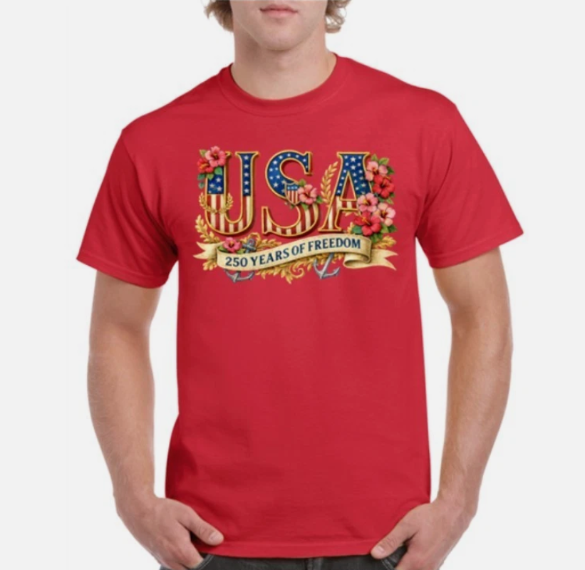 250 Years of Freedom 1776 2026 Patriotic Unisex Tshirt