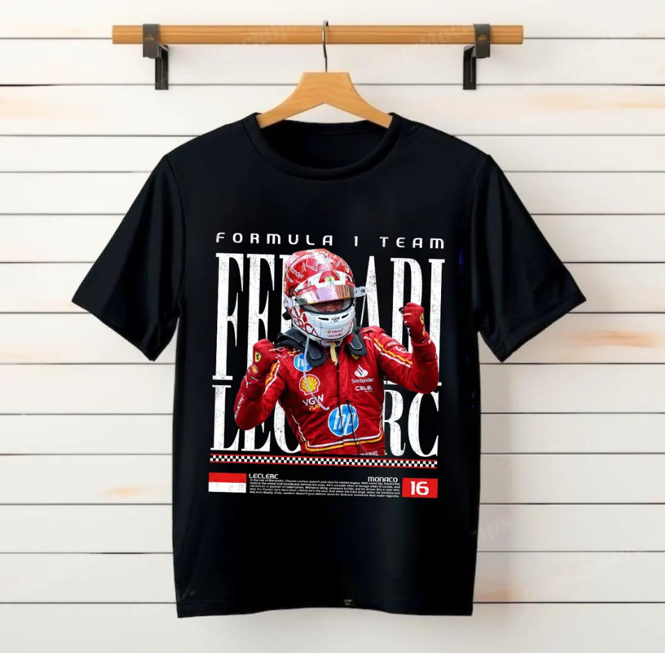 Charles Leclerc 16 Ferrari F1 Shirt – Formula 1 Racing Victory Tee for Fans