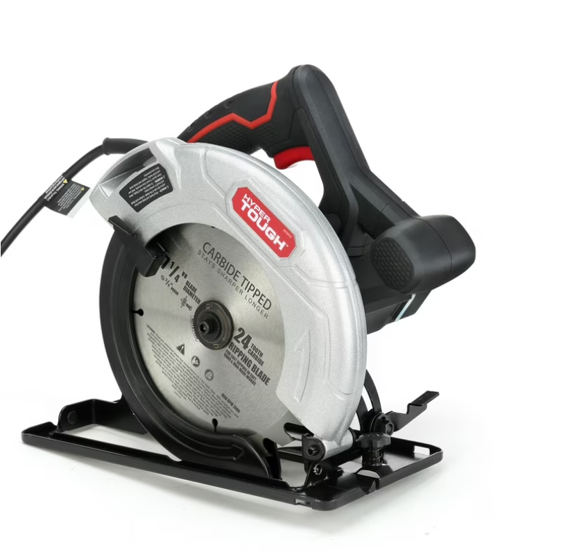 Hyper Tough 12 Amp 7-1/4 Inch Corded Circular Saw with Steel Shoe and Adjustable Bevel