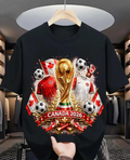 2026 World Cup Fan Tee American Flag Football T-Shirt Canada Football Team Shirt