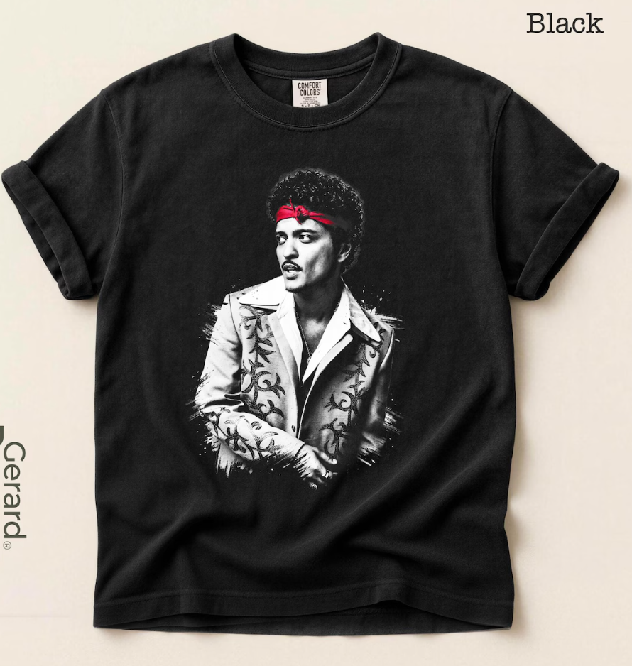 Bruno Mars 2026 Halftime Show Shirt, Vintage Comfort Colors Tee, Retro 90s Bruno Mars Concert T-Shirt, Fan Gift, Unisex Graphic Tee