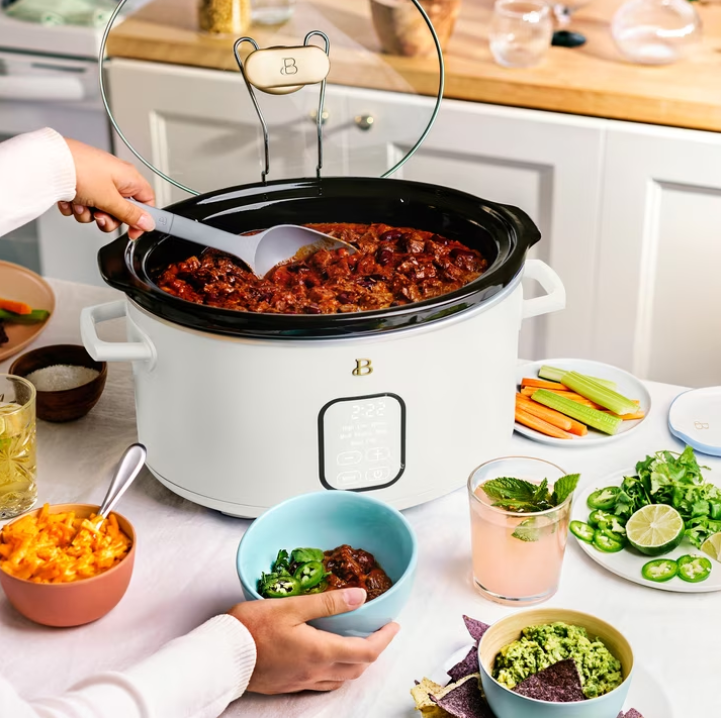 Beautiful 6 Qt Programmable Slow Cooker, White Icing by Drew Barrymore