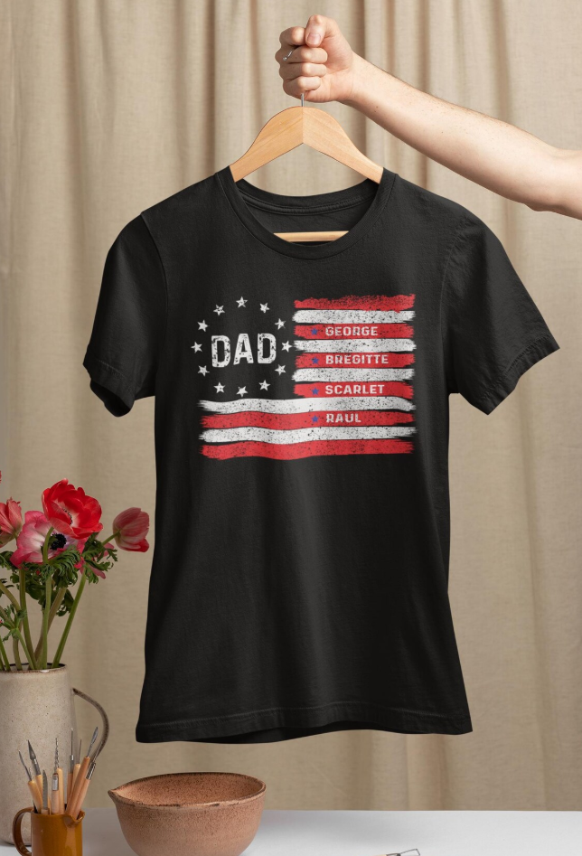 Dad American Flag Shirt – Personalized Father's Day Gift