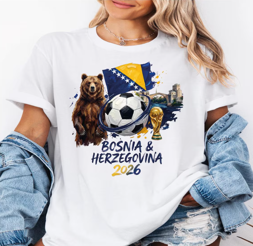 Bosnia Soccer Shirt 2026 World Cup, Bosnia and Herzegovina Football Tee, Bosnian Soccer T Shirt,FIFA 2026 Fan Shirt,Balkan Football Fan Gift