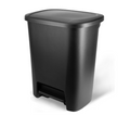 Hefty Kitchen Trash Can, 20.1 Gallon Plastic Step Garbage Bin with Foot Pedal Lid, Black