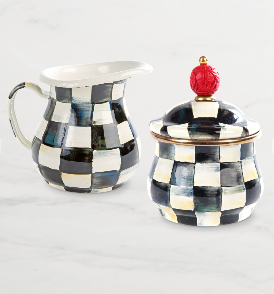 Mackenzie-Childs Courtly Check Creamer & Sugar Bowl Set