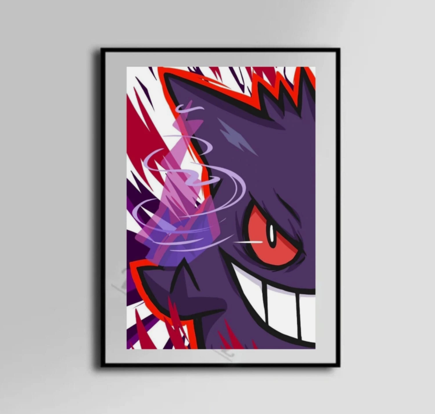 Gengar Pokeart Canvas Poster wall art