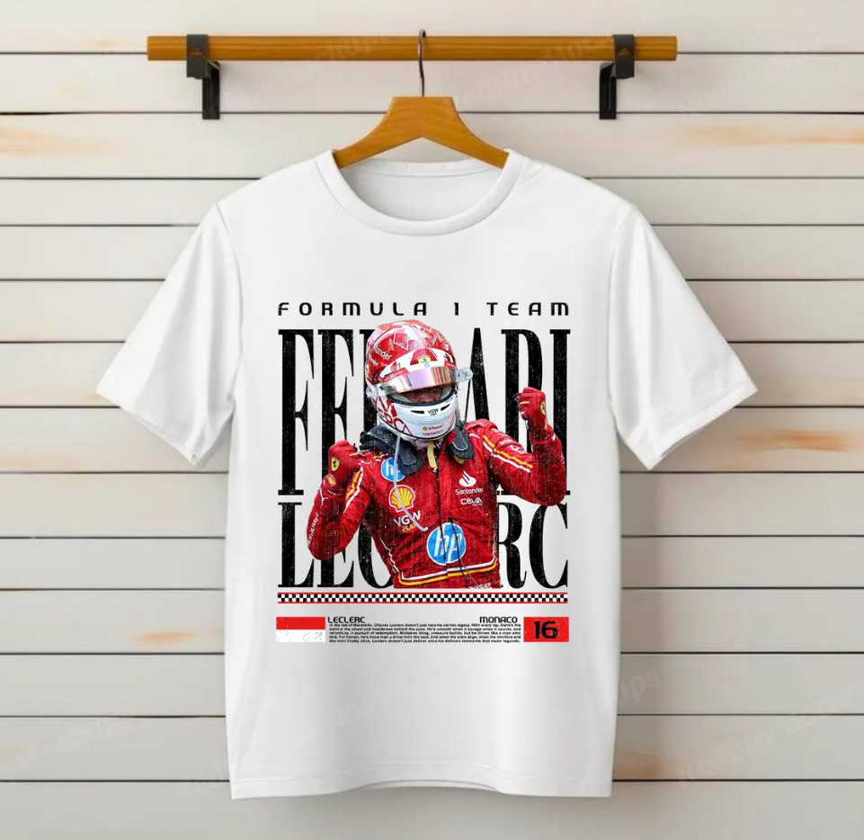 Charles Leclerc 16 Ferrari F1 Shirt – Formula 1 Racing Victory Tee for Fans