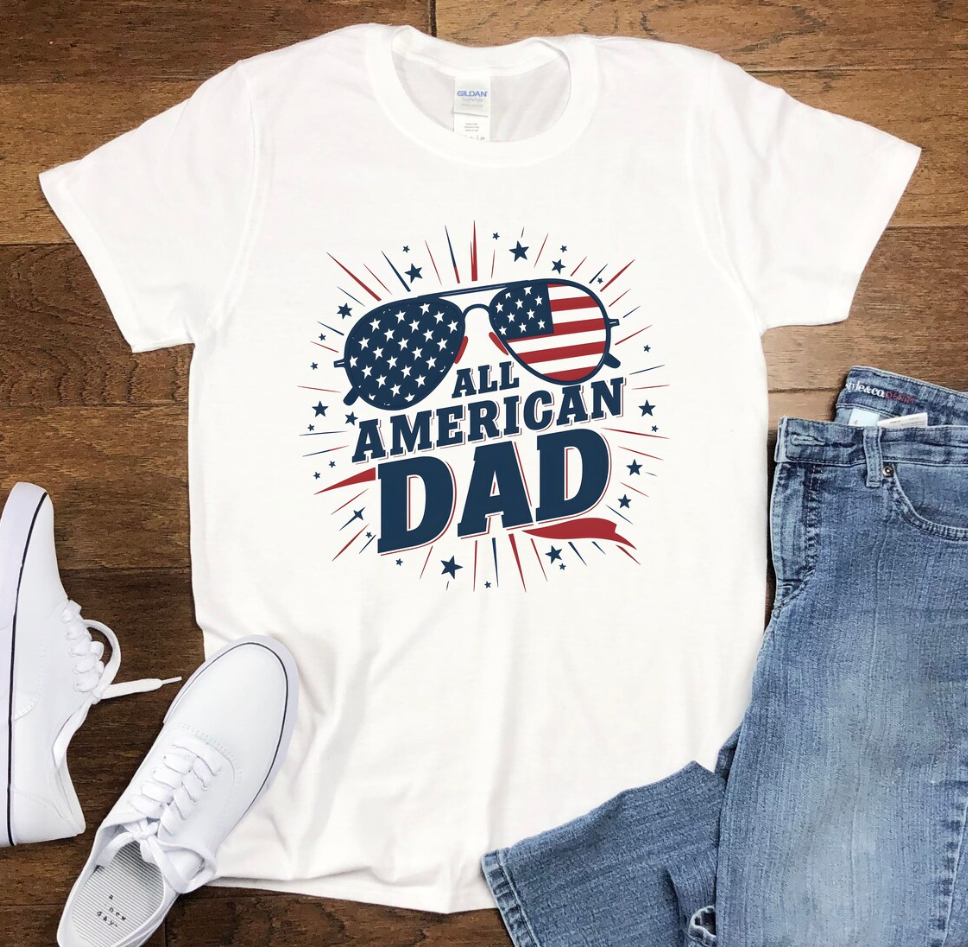 All American Dad Shirt | Patriotic USA Flag Father’s Day & 4th of July Tee