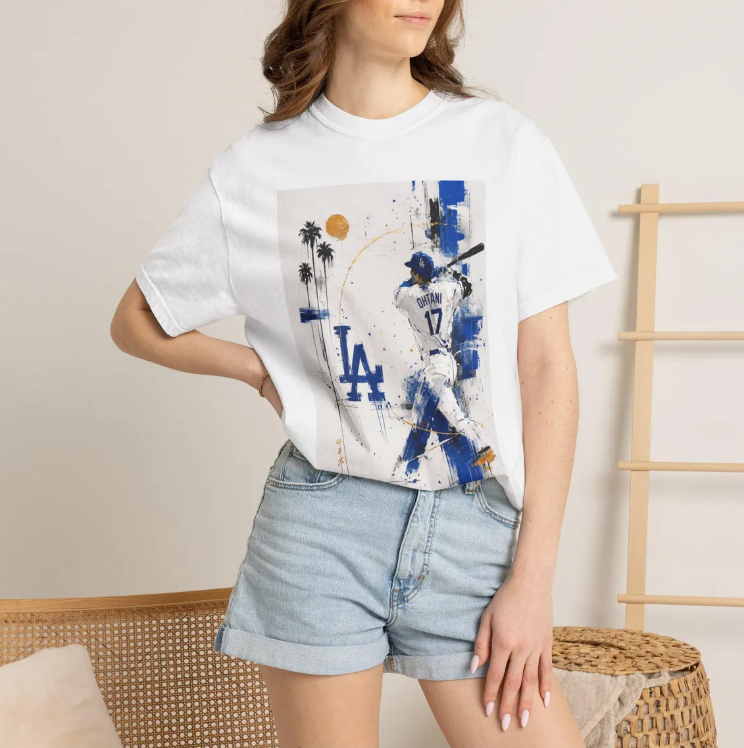 Los Angeles Baseball Batter Art T-Shirt LA Dodgers Inspired Tee