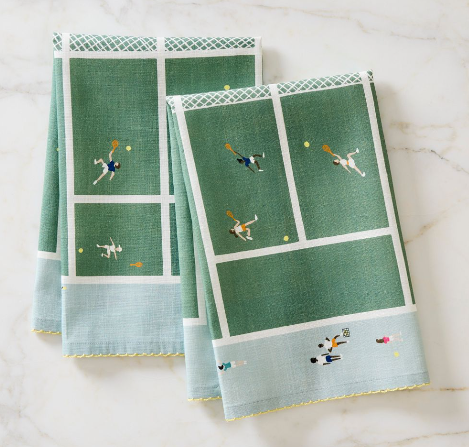 Embroidered Tennis Tea Towel (Set of 2)