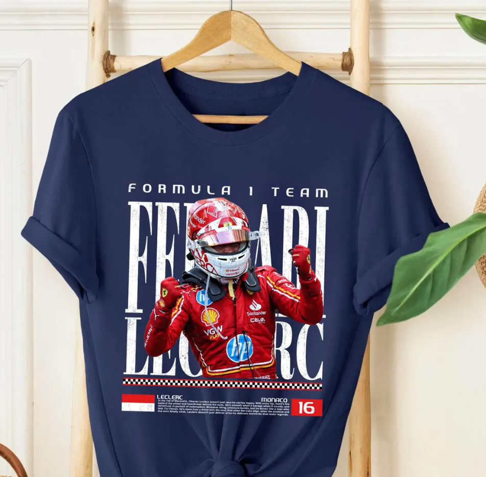 Charles Leclerc 16 Ferrari F1 Shirt – Formula 1 Racing Victory Tee for Fans