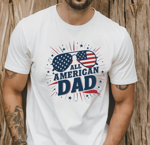 All American Dad Shirt | Patriotic USA Flag Father’s Day & 4th of July Tee