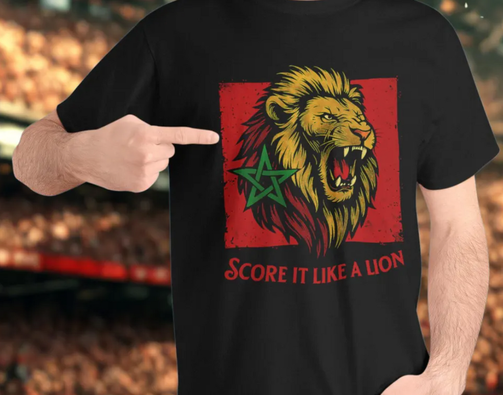 Morocco T-Shirt Football Lover Atlas Lions Supporter Maroc Tee, Moroccan Soccer Fan, African Cup, World Cup Shirt