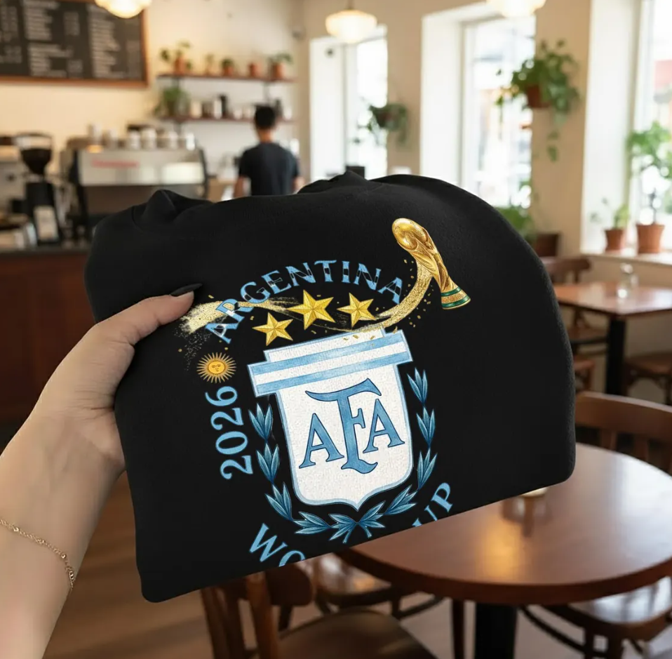 Argentina AFA World Cup 2026 Trophy T-Shirt, Argentina Soccer Fan Shirt, Argentina 3 Stars Champion Gift, World Cup 2026 Football Tee