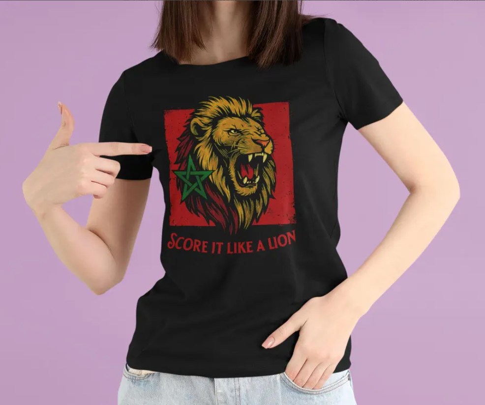 Morocco T-Shirt Football Lover Atlas Lions Supporter Maroc Tee, Moroccan Soccer Fan, African Cup, World Cup Shirt