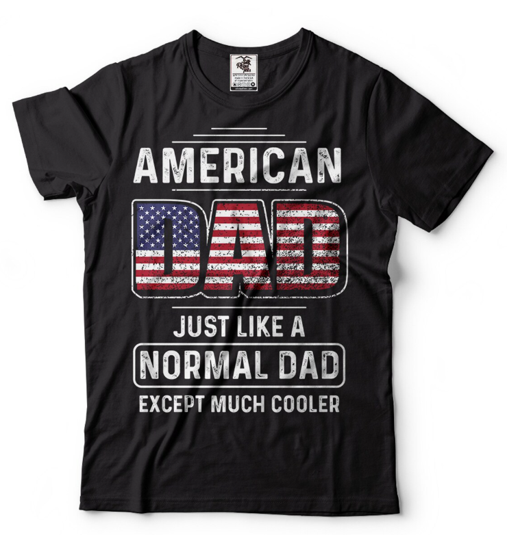 Men’s American Dad Patriotic T-Shirt | USA Flag Father’s Day & 4th of July Tee