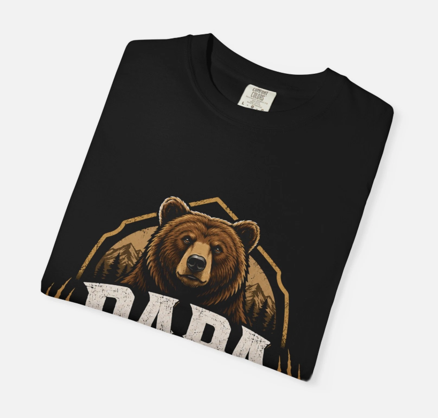Papa Bear Graphic T-Shirt Family Protector Bear Design Father's Day Gift